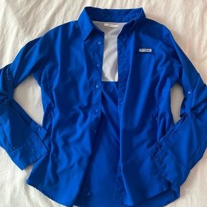 Columbia Royal Blue PFG Button up